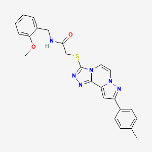 N-(2-Methoxybenzyl)-2-{[9-(4-methylphenyl)pyrazolo[1,5-A][1,2,4]triazolo[3,4-C]pyrazin-3-YL]sulfanyl}acetamide