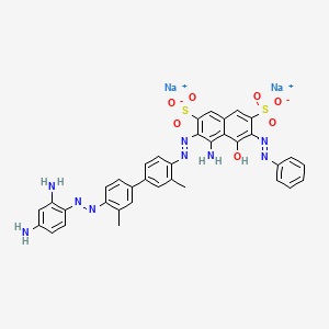 2,7-Naphthalenedisulfonic acid, 4-amino-3-[2-[4'-[2-(2,4-diaminophenyl)diazenyl]-3,3'-dimethyl[1,1'-biphenyl]-4-yl]diazenyl]-5-hydroxy-6-(2-phenyldiazenyl)-, sodium salt (1:2)