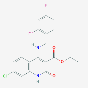 Ethyl 7-chloro-4-((2,4-difluorobenzyl)amino)-2-oxo-1,2-dihydroquinoline-3-carboxylate