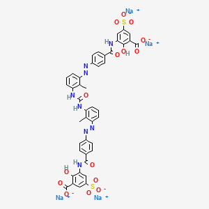 molecular formula C43H30N8Na4O15S2 B1497391 1,1'-(Carbonyldiimino)bis(4-((4-(((3-carboxy-2-hydroxy-5-sulfophenyl)amino)carbonyl)phenyl)azo)-3-methylbenzene), tetrasodium salt CAS No. 6420-28-6