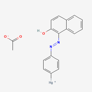 {4-[(2Z)-2-(2-Oxonaphthalen-1(2H)-ylidene)hydrazinyl]phenyl}mercury(1+) acetate
