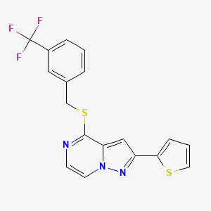 2-(Thiophen-2-yl)-4-{[3-(trifluoromethyl)benzyl]sulfanyl}pyrazolo[1,5-a]pyrazine