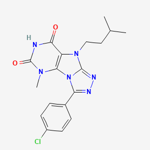 3-(4-chlorophenyl)-5-methyl-9-(3-methylbutyl)-5,9-dihydro-6H-[1,2,4]triazolo[4,3-e]purine-6,8(7H)-dione