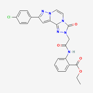 ethyl 2-[[2-[11-(4-chlorophenyl)-5-oxo-3,4,6,9,10-pentazatricyclo[7.3.0.02,6]dodeca-1(12),2,7,10-tetraen-4-yl]acetyl]amino]benzoate