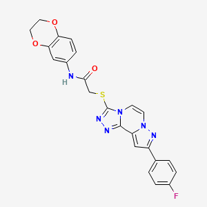 N-(2,3-Dihydro-1,4-benzodioxin-6-YL)-2-{[9-(4-fluorophenyl)pyrazolo[1,5-A][1,2,4]triazolo[3,4-C]pyrazin-3-YL]sulfanyl}acetamide