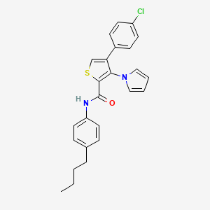 N-(4-butylphenyl)-4-(4-chlorophenyl)-3-(1H-pyrrol-1-yl)thiophene-2-carboxamide