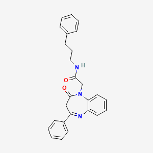 2-(2-oxo-4-phenyl-2,3-dihydro-1H-1,5-benzodiazepin-1-yl)-N-(3-phenylpropyl)acetamide