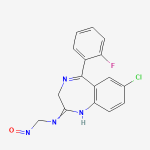 7-chloro-5-(2-fluorophenyl)-N-(nitrosomethyl)-1,3-dihydro-1,4-benzodiazepin-2-imine