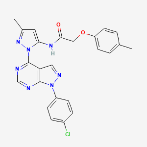 N-{1-[1-(4-chlorophenyl)-1H-pyrazolo[3,4-d]pyrimidin-4-yl]-3-methyl-1H-pyrazol-5-yl}-2-(4-methylphenoxy)acetamide