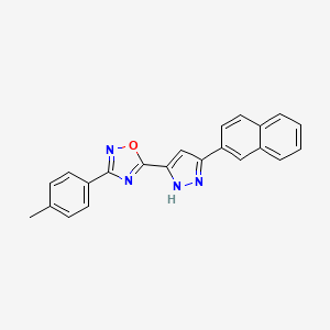 3-(4-methylphenyl)-5-[3-(naphthalen-2-yl)-1H-pyrazol-5-yl]-1,2,4-oxadiazole