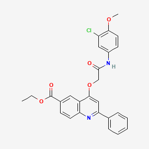 Ethyl 4-{2-[(3-chloro-4-methoxyphenyl)amino]-2-oxoethoxy}-2-phenylquinoline-6-carboxylate