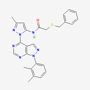 2-(benzylthio)-N-(1-(1-(2,3-dimethylphenyl)-1H-pyrazolo[3,4-d]pyrimidin-4-yl)-3-methyl-1H-pyrazol-5-yl)acetamide