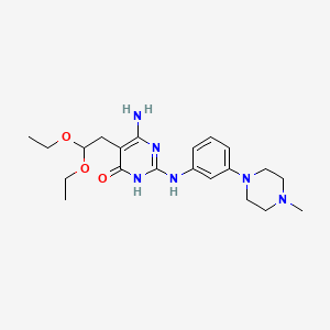 6-Amino-5-(2,2-diethoxyethyl)-2-((3-(4-methylpiperazin-1-yl)phenyl)amino)pyrimidin-4(3H)-one