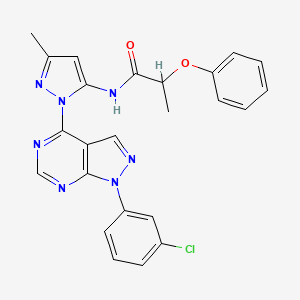 molecular formula C24H20ClN7O2 B14974081 N-{1-[1-(3-chlorophenyl)-1H-pyrazolo[3,4-d]pyrimidin-4-yl]-3-methyl-1H-pyrazol-5-yl}-2-phenoxypropanamide 