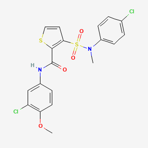 molecular formula C19H16Cl2N2O4S2 B14974089 N-(3-chloro-4-methoxyphenyl)-3-[(4-chlorophenyl)(methyl)sulfamoyl]thiophene-2-carboxamide 