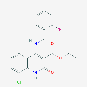 Ethyl 8-chloro-4-((2-fluorobenzyl)amino)-2-oxo-1,2-dihydroquinoline-3-carboxylate