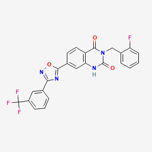 3-(2-fluorobenzyl)-7-(3-(3-(trifluoromethyl)phenyl)-1,2,4-oxadiazol-5-yl)quinazoline-2,4(1H,3H)-dione