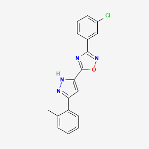 3-(3-chlorophenyl)-5-[3-(2-methylphenyl)-1H-pyrazol-5-yl]-1,2,4-oxadiazole