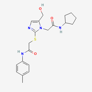 2-({1-[(Cyclopentylcarbamoyl)methyl]-5-(hydroxymethyl)-1H-imidazol-2-YL}sulfanyl)-N-(4-methylphenyl)acetamide