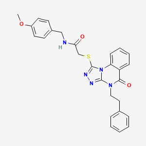 N-(4-methoxybenzyl)-2-((5-oxo-4-phenethyl-4,5-dihydro-[1,2,4]triazolo[4,3-a]quinazolin-1-yl)thio)acetamide