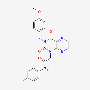 2-(3-(4-methoxybenzyl)-2,4-dioxo-3,4-dihydropteridin-1(2H)-yl)-N-(p-tolyl)acetamide