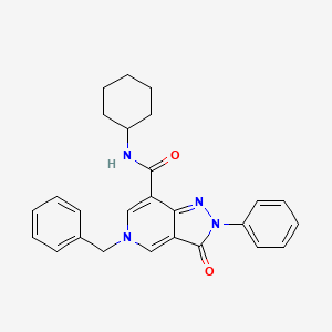 5-benzyl-N-cyclohexyl-3-oxo-2-phenyl-3,5-dihydro-2H-pyrazolo[4,3-c]pyridine-7-carboxamide