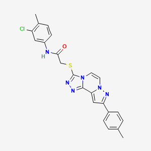 N-(3-chloro-4-methylphenyl)-2-((9-(p-tolyl)pyrazolo[1,5-a][1,2,4]triazolo[3,4-c]pyrazin-3-yl)thio)acetamide