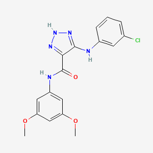 5-[(3-chlorophenyl)amino]-N-(3,5-dimethoxyphenyl)-1H-1,2,3-triazole-4-carboxamide