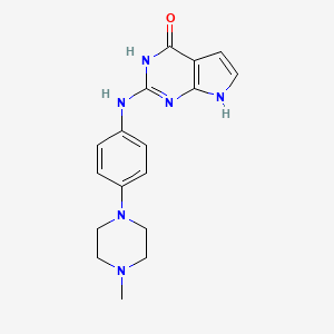 molecular formula C17H20N6O B1497423 2-((4-(4-Methylpiperazin-1-yl)phenyl)amino)-3H-pyrrolo[2,3-d]pyrimidin-4(7H)-one CAS No. 1142946-16-4