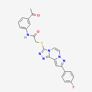 N-(3-acetylphenyl)-2-((9-(4-fluorophenyl)pyrazolo[1,5-a][1,2,4]triazolo[3,4-c]pyrazin-3-yl)thio)acetamide