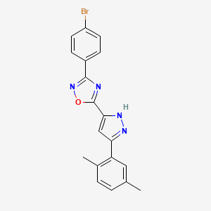 3-(4-bromophenyl)-5-[3-(2,5-dimethylphenyl)-1H-pyrazol-5-yl]-1,2,4-oxadiazole