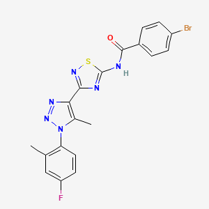 4-bromo-N-{3-[1-(4-fluoro-2-methylphenyl)-5-methyl-1H-1,2,3-triazol-4-yl]-1,2,4-thiadiazol-5-yl}benzamide