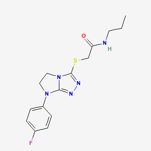 2-{[7-(4-Fluorophenyl)-5H,6H,7H-imidazo[2,1-C][1,2,4]triazol-3-YL]sulfanyl}-N-propylacetamide