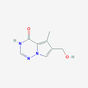 molecular formula C8H9N3O2 B1497433 6-(Hydroxymethyl)-5-methylpyrrolo[2,1-f][1,2,4]triazin-4(1H)-one CAS No. 621685-54-9