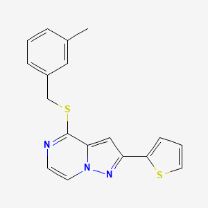 4-[(3-Methylbenzyl)sulfanyl]-2-(thiophen-2-yl)pyrazolo[1,5-a]pyrazine