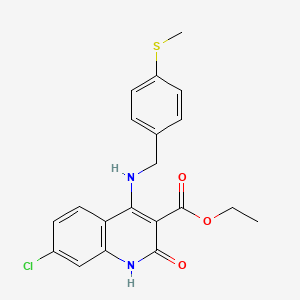 Ethyl 7-chloro-4-((4-(methylthio)benzyl)amino)-2-oxo-1,2-dihydroquinoline-3-carboxylate