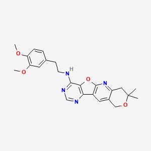 N-[2-(3,4-dimethoxyphenyl)ethyl]-5,5-dimethyl-6,17-dioxa-2,12,14-triazatetracyclo[8.7.0.03,8.011,16]heptadeca-1(10),2,8,11(16),12,14-hexaen-15-amine