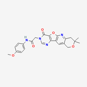 2-(8,8-Dimethyl-1-oxo-8,9-dihydro-1H,6H-7,11-dioxa-2,4,10-triaza-benzo[b]fluoren-2-yl)-N-(4-methoxy-phenyl)-acetamide