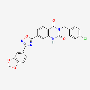 7-(3-(benzo[d][1,3]dioxol-5-yl)-1,2,4-oxadiazol-5-yl)-3-(4-chlorobenzyl)quinazoline-2,4(1H,3H)-dione