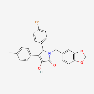 1-(1,3-benzodioxol-5-ylmethyl)-5-(4-bromophenyl)-3-hydroxy-4-(4-methylphenyl)-1,5-dihydro-2H-pyrrol-2-one