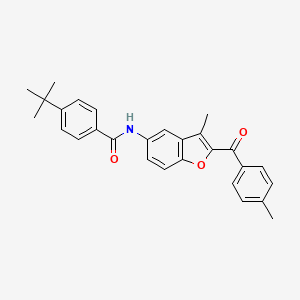 4-tert-butyl-N-{3-methyl-2-[(4-methylphenyl)carbonyl]-1-benzofuran-5-yl}benzamide