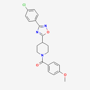 4-[3-(4-Chlorophenyl)-1,2,4-oxadiazol-5-yl]-1-(4-methoxybenzoyl)piperidine