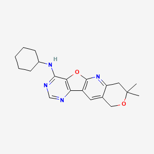 N-cyclohexyl-5,5-dimethyl-6,17-dioxa-2,12,14-triazatetracyclo[8.7.0.03,8.011,16]heptadeca-1(10),2,8,11(16),12,14-hexaen-15-amine