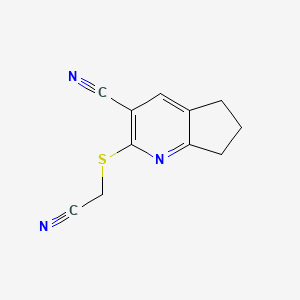 2-[(cyanomethyl)sulfanyl]-6,7-dihydro-5H-cyclopenta[b]pyridine-3-carbonitrile