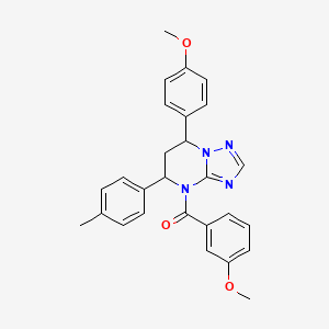 (3-methoxyphenyl)[7-(4-methoxyphenyl)-5-(4-methylphenyl)-6,7-dihydro[1,2,4]triazolo[1,5-a]pyrimidin-4(5H)-yl]methanone