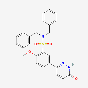 N,N-dibenzyl-2-methoxy-5-(6-oxo-1,6-dihydropyridazin-3-yl)benzenesulfonamide