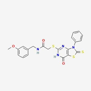 N-(3-methoxybenzyl)-2-((7-oxo-3-phenyl-2-thioxo-2,3,6,7-tetrahydrothiazolo[4,5-d]pyrimidin-5-yl)thio)acetamide