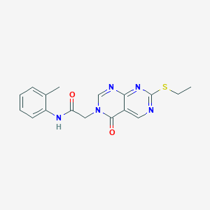 molecular formula C17H17N5O2S B14975218 2-[7-(ethylsulfanyl)-4-oxopyrimido[4,5-d]pyrimidin-3(4H)-yl]-N-(2-methylphenyl)acetamide 