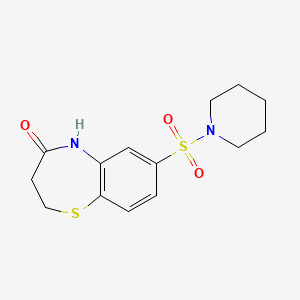 molecular formula C14H18N2O3S2 B14975271 7-(piperidin-1-ylsulfonyl)-2,3-dihydro-1,5-benzothiazepin-4(5H)-one 