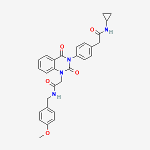 molecular formula C29H28N4O5 B14975275 2-(3-{4-[(cyclopropylcarbamoyl)methyl]phenyl}-2,4-dioxo-1,2,3,4-tetrahydroquinazolin-1-yl)-N-[(4-methoxyphenyl)methyl]acetamide 